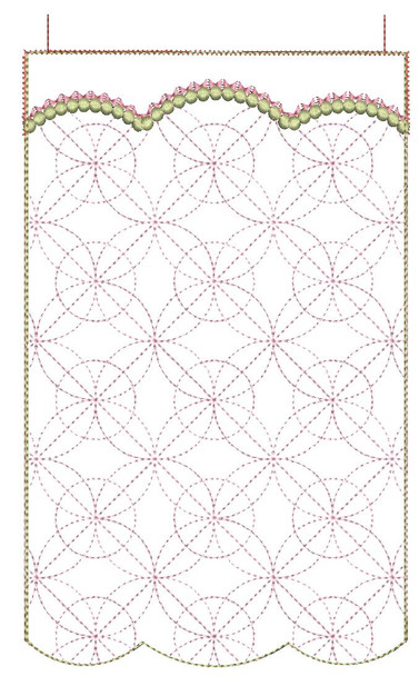 Scalloped Top - Scalloped Bottom Blank Garden Flag  - Circles