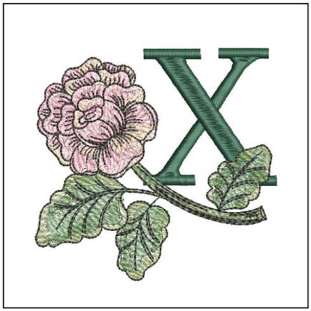 Pink Rose ABCs - X - Embroidery Designs & Patterns