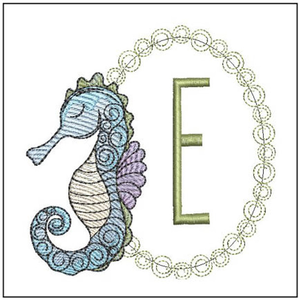 Seahorse ABCs  - E - Embroidery Designs & Patterns