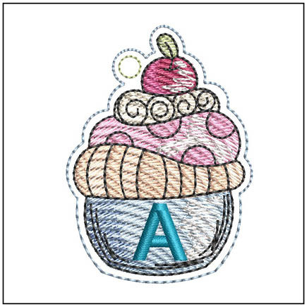 Cupcake Charm ABCs - A - Embroidery Designs & Patterns