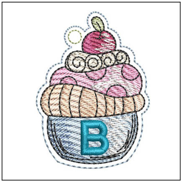 Cupcake Charm ABCs -B - Embroidery Designs & Patterns