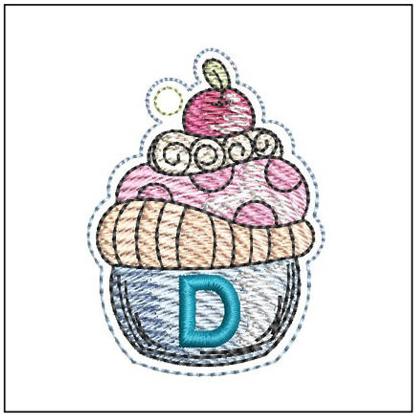Cupcake Charm ABCs -D - Embroidery Designs & Patterns