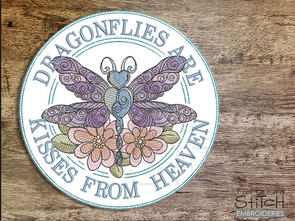 Dragonfly Label - Embroidery Designs