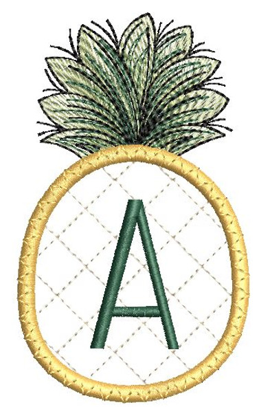 Pineapple Applique ABCs - A - Embroidery Designs & Patterns