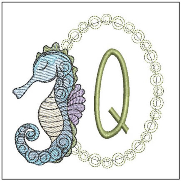 Seahorse ABCs  - Q - Embroidery Designs & Patterns