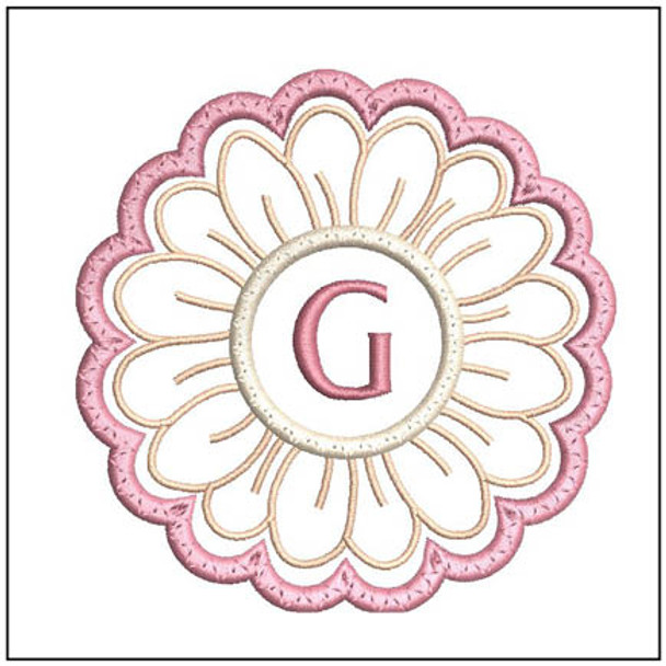 Daisy ABCs Coaster - G - Embroidery Designs & Patterns