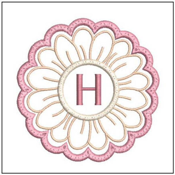 Daisy ABCs Coaster - H - Embroidery Designs & Patterns