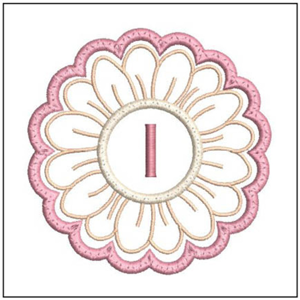 Daisy ABCs Coaster - I - Embroidery Designs & Patterns