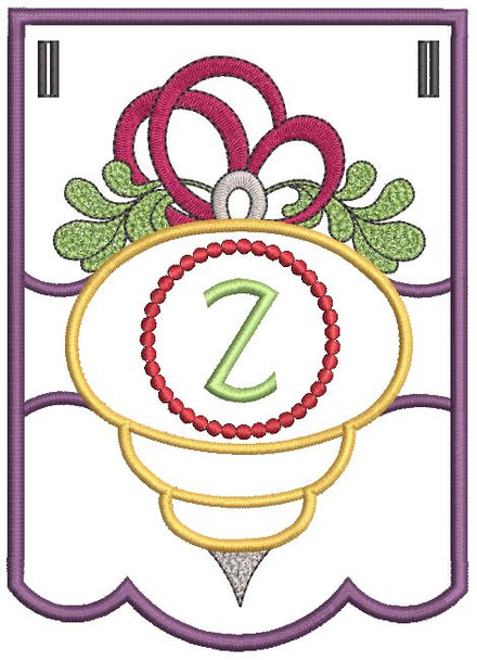 Ornament Bunting Alphabet Letter Z - Embroidery Designs