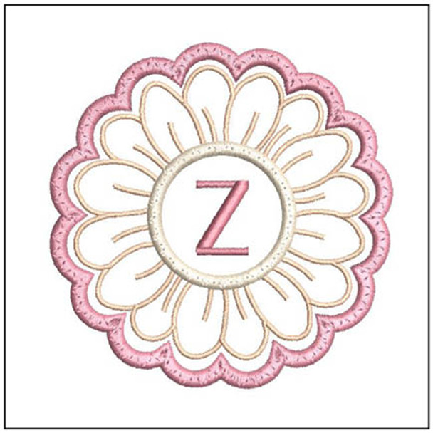 Daisy ABCs Coaster - Z - Embroidery Designs & Patterns