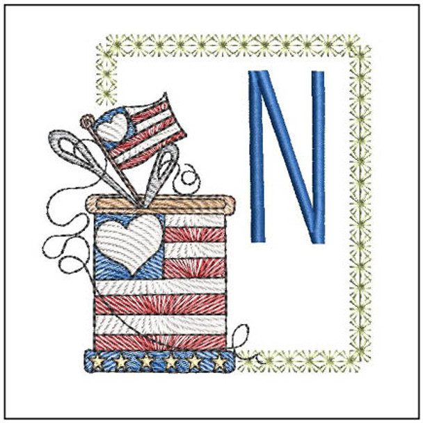 Patriotic Thread Spool ABCs - N - Embroidery Designs & Patterns