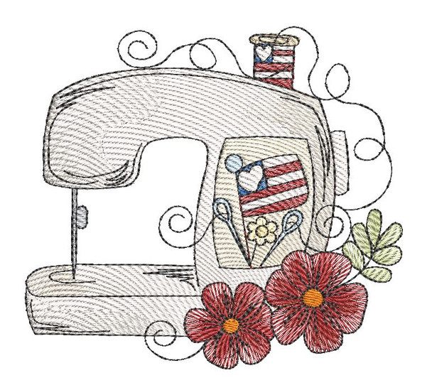 Patriotic Notions Sewing Machine - Embroidery Designs