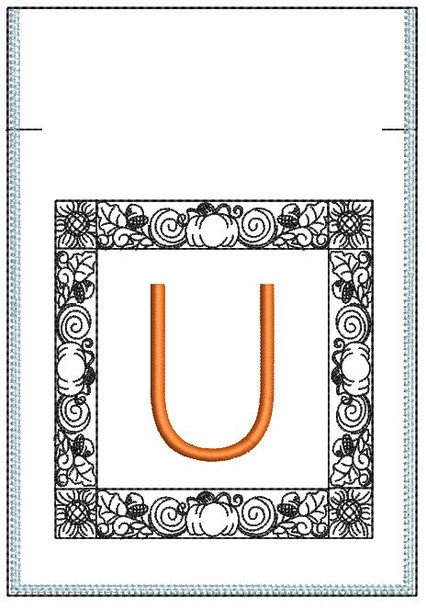 Fall Harvest Font Bag - U - Embroidery Design