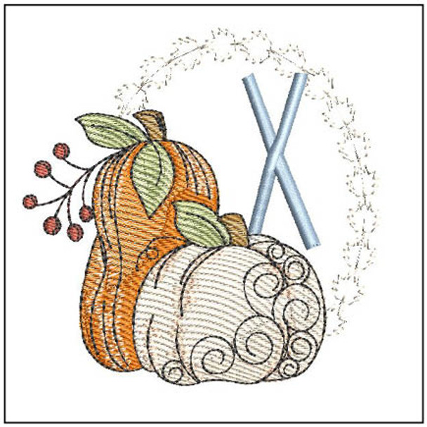 2 Pumpkins ABCs - X - Embroidery Designs & Patterns