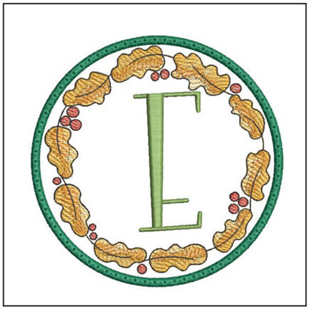 Oak Leaf ABCs Coaster - E - Embroidery Designs & Patterns