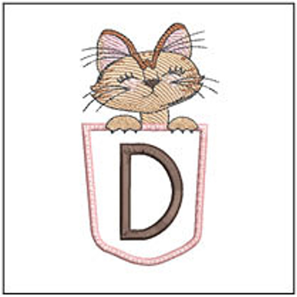 Kitty Luv Applique ABCs - D - Embroidery Designs & Patterns