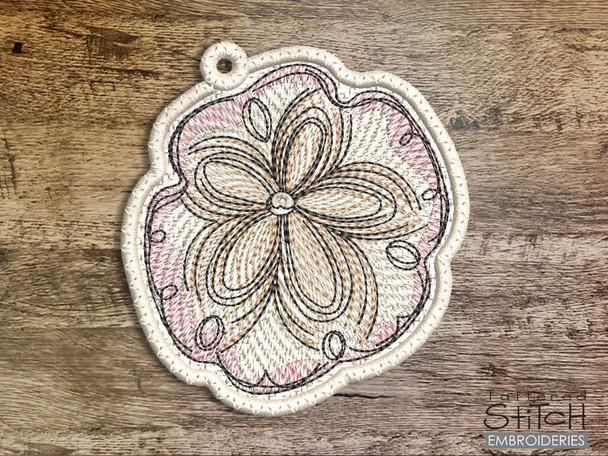 Sand Dollar Standing Lace Ornament  - Embroidery Designs