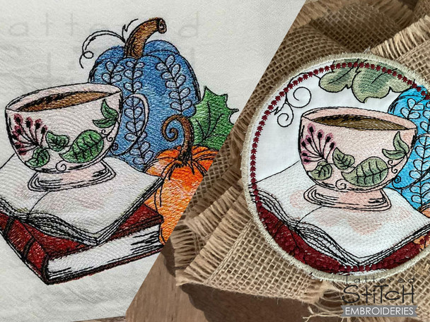 Coffee & Coaster Set - Embroidery Designs & Patterns