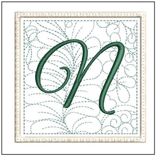 Fern ABCs Coaster - N - Embroidery Designs & Patterns