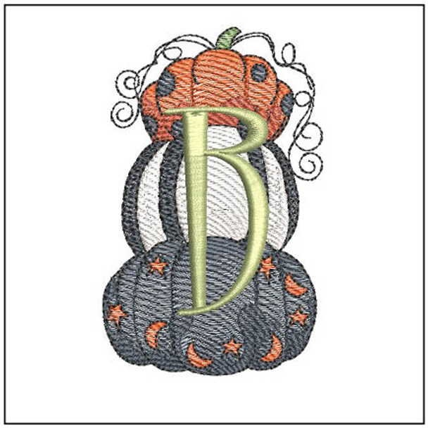 Pumpkin Stack ABCs - B - Embroidery Designs & Patterns