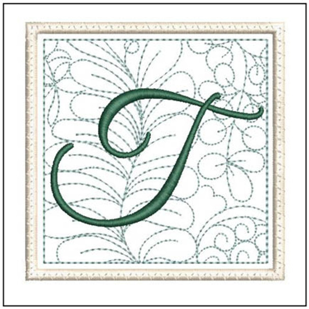 Fern ABCs Coaster - T - Embroidery Designs & Patterns