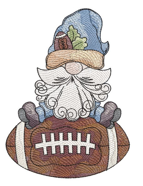 Fall Football Gnome  -  Embroidery Designs
