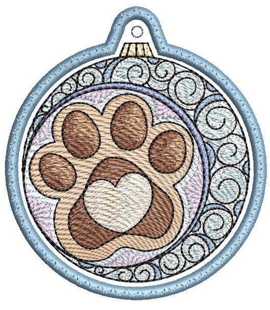 Paw Print Ornament - Embroidery Designs