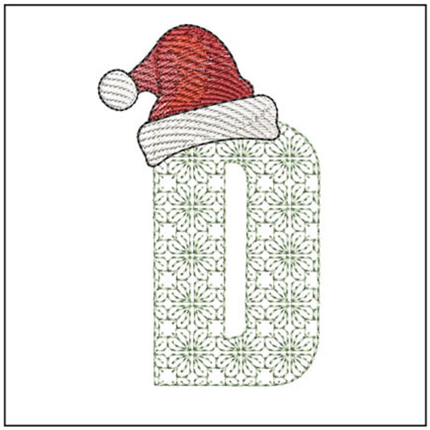 Filigree Santa Hat ABCs - D - Embroidery Designs & Patterns