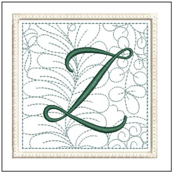 Fern ABCs Coaster - Z- Embroidery Designs & Patterns