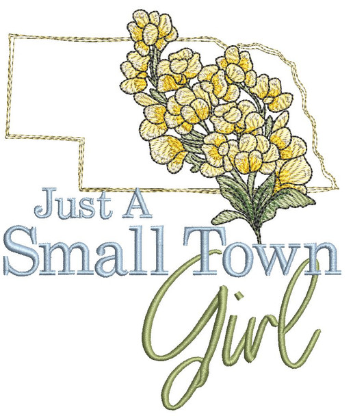Nebraska Small Town Girl - Goldenrod - Embroidery Designs