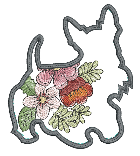 Terrier #3 Applique - Machine Embroidery Designs