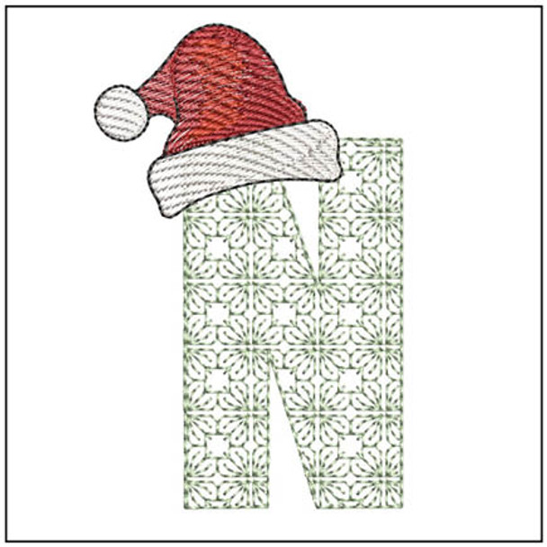 Filigree Santa Hat ABCs - N - Embroidery Designs & Patterns