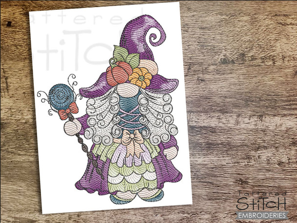 Harvest Witch Gnome -  Embroidery Designs
