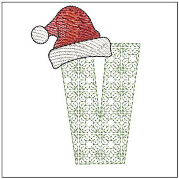 Filigree Santa Hat ABCs - V - Embroidery Designs & Patterns
