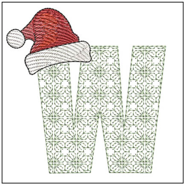 Filigree Santa Hat ABCs - W - Embroidery Designs & Patterns
