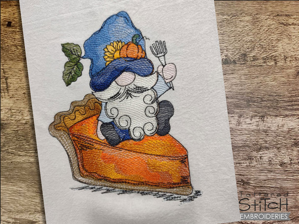 Pumpkin Pie Gnome -  Embroidery Designs