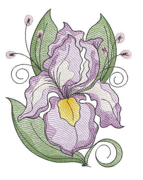 Tennessee - Iris Cluster - Embroidery Designs