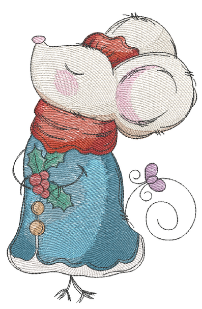 Holiday Mouse #2 - Embroidery Designs & Patterns