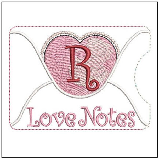 Valentine Gift Card Holder - R - Fits a 4x4" Hoop - Instant Downloadable Machine Embroidery - Light Fill Stitch