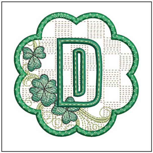 Clover ABCs Coaster - D - Fits a 5x7" Hoop - Instant Downloadable Machine Embroidery - Light Fill Stitch