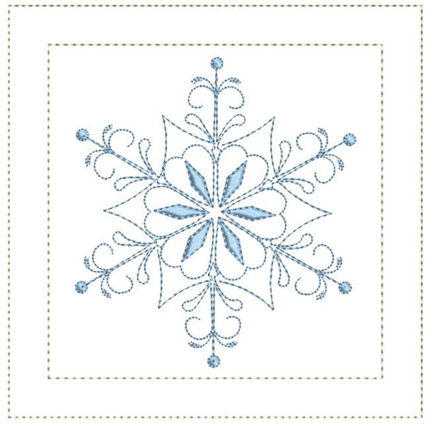 Snowflake 1- Mini Pillow  - Fits a 5x5' and 6x6" Hoop - Embroidery Designs