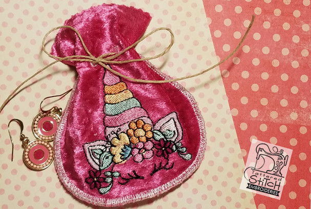 Unicorn Jewelry Pouch - Embroidery Designs & Patterns