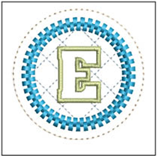 Zipper Stitch ABCs Charm - E - Embroidery Designs