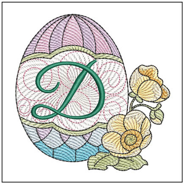 Easter Egg ABCs - D - Embroidery Designs