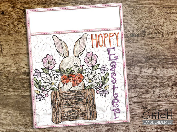 Hoppy Easter - Pocket Pot Holder - Embroidery Designs