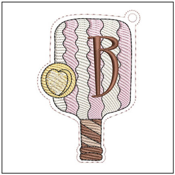 Pickleball ABCs Charm - B - Embroidery Designs
