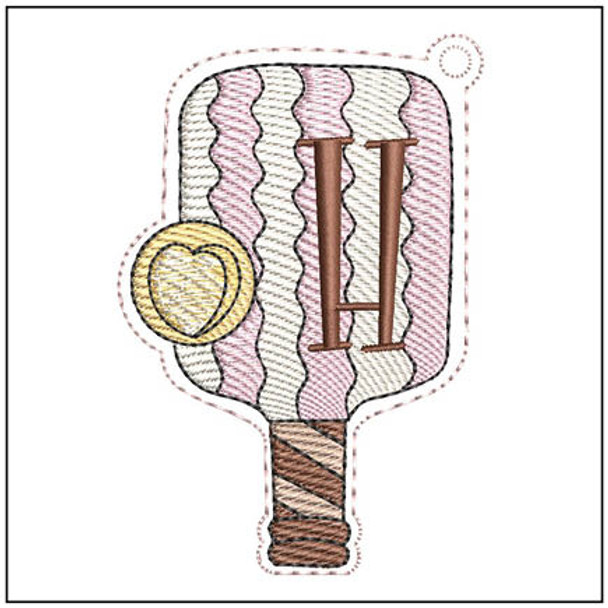 Pickleball ABCs Charm - H - Embroidery Designs