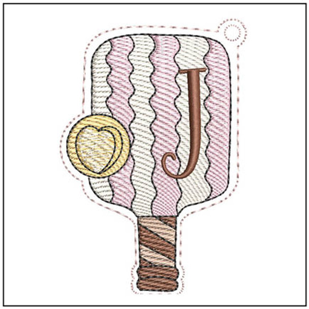 Pickleball ABCs Charm - J - Embroidery Designs