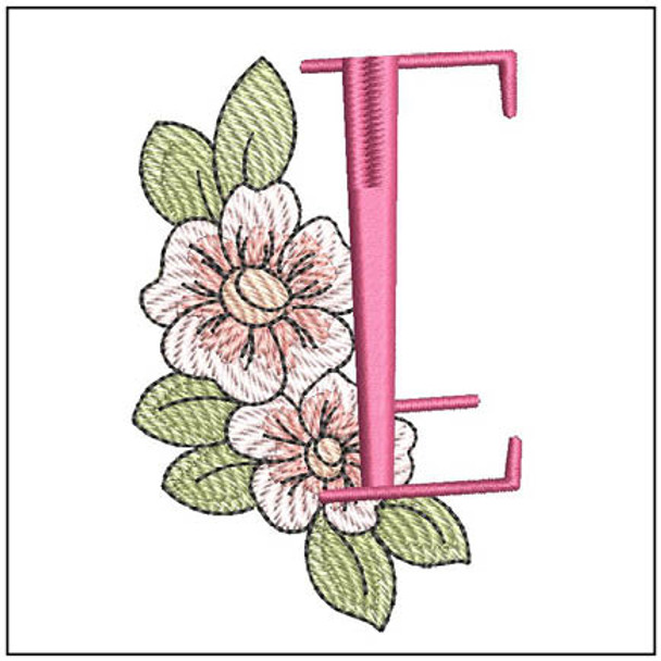 Blooms ABCs - E - Embroidery Designs & Patterns