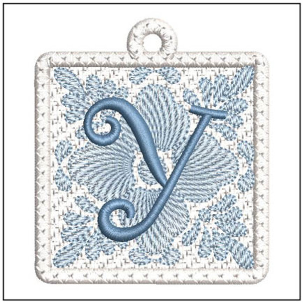 Tile Free Standing Lace ABCs  -Y  Embroidery Designs